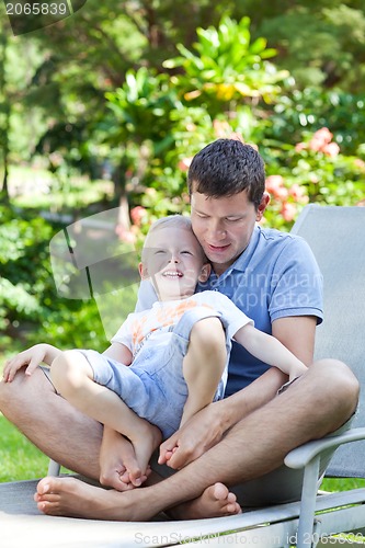 Image of family of two at hawaii vacation