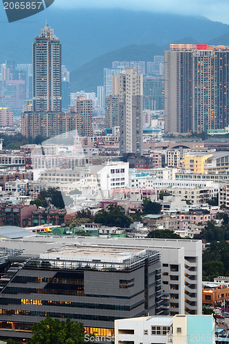 Image of crowded building in Hong Kong