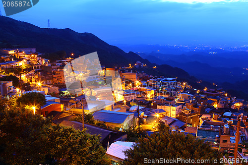 Image of jiu fen village at night, in Taiwan