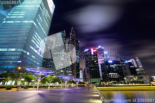 Image of Singapore city skyline at night