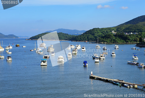 Image of yacht in bay