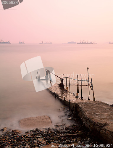 Image of jetty at sunset