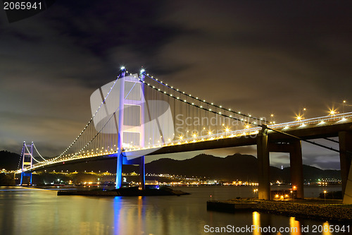 Image of tsing ma bridge at night