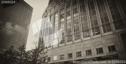 Image of Office Buildings and Skyscrapers in Canary Wharf, financial dist