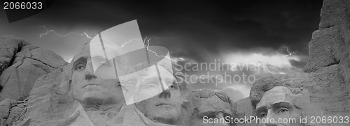 Image of Dramatic Sky above Mount Rushmore National Memorial, South Dakot