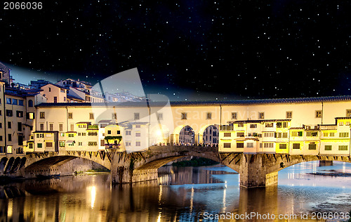 Image of Sunset colors in Florence, Ponte Vecchio, Italy