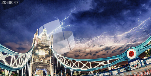 Image of Night colors of Tower Bridge - London