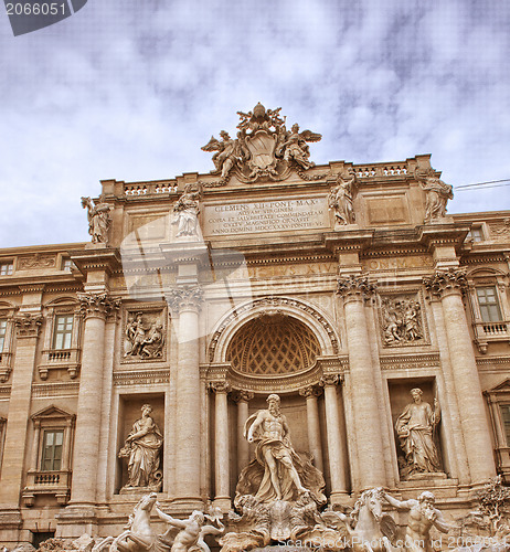 Image of Trevi Fountain in Rome, Autumn season