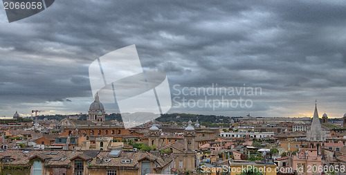 Image of Panoramic view of Rome from Pincio Promenade, St Peter Square on