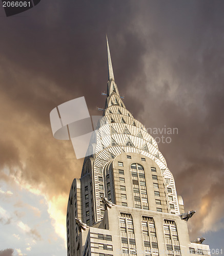 Image of NEW YORK - MARCH 12: Chrysler building facade, pictured on on Ma