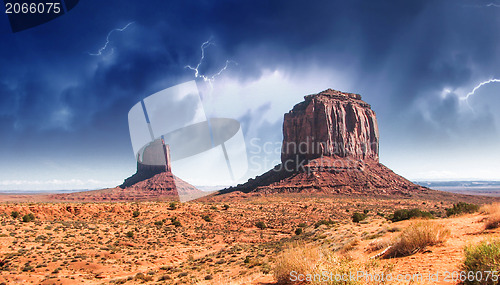 Image of The famous Buttes of Monument Valley at Sunset, Utah