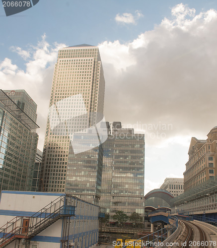 Image of Office Buildings and Skyscrapers in Canary Wharf, financial dist
