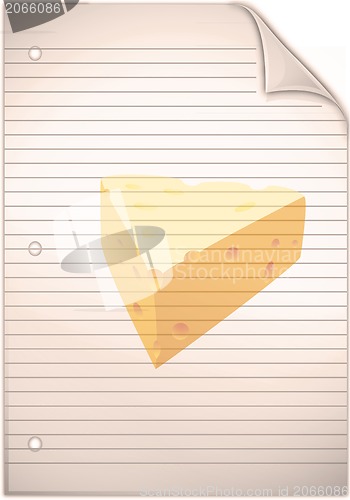 Image of Single sheet of old grungy lined note paper background texture 