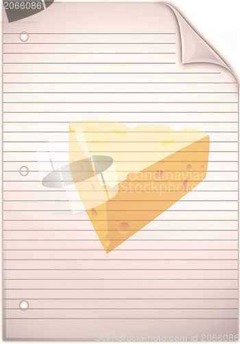 Image of Single sheet of old grungy lined note paper background texture 