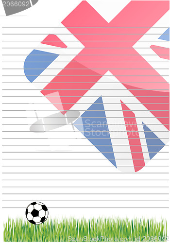 Image of Scribble flag with soccer ball 