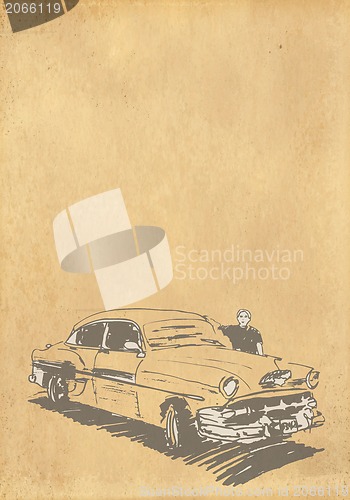 Image of vintage background with a car 