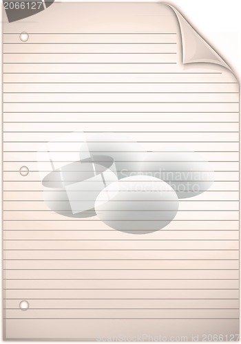 Image of Single sheet of old grungy lined note paper background texture 