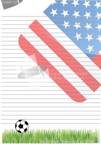 Image of Scribble flag with soccer ball 