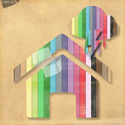 Image of Weather grunge recycled paper craft stick on vintage background 