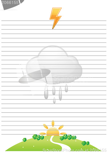 Image of Single sheet of old grungy lined note paper background texture 