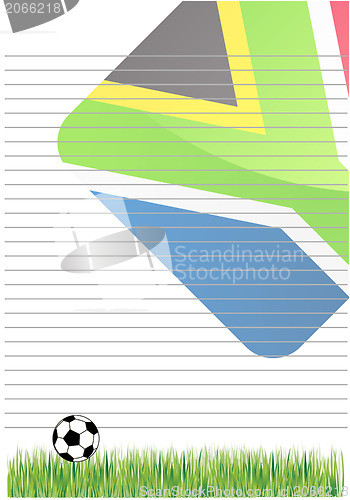 Image of Scribble flag with soccer ball 