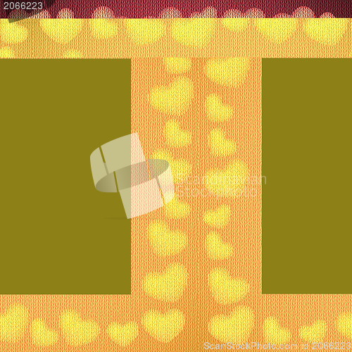 Image of Valentines day background frame with heart shaped ornament 