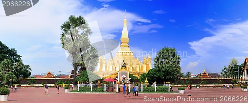 Image of Golden pagada in Pha-That Luang temple, Vientiane, Travel in Laos. 