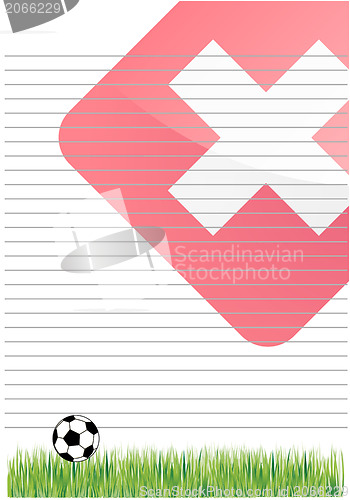 Image of Scribble flag with soccer ball 