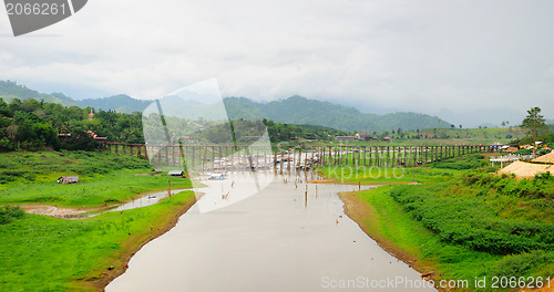 Image of wooden bridge panorama