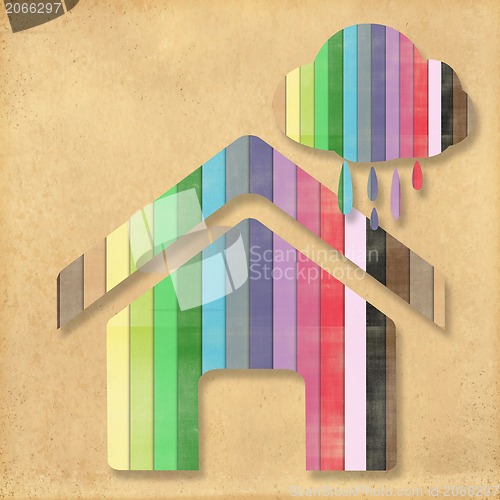 Image of Weather grunge recycled paper craft stick on vintage background 