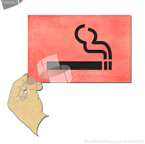Image of old paper in  hand isolated on white background 