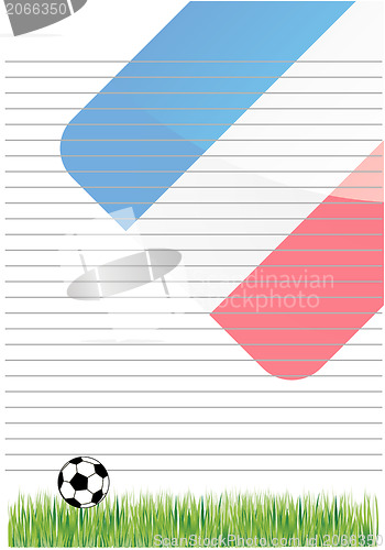 Image of Scribble flag with soccer ball 