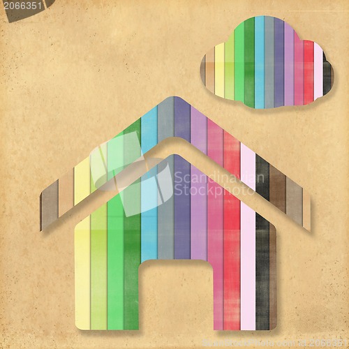 Image of Weather grunge recycled paper craft stick on vintage background 