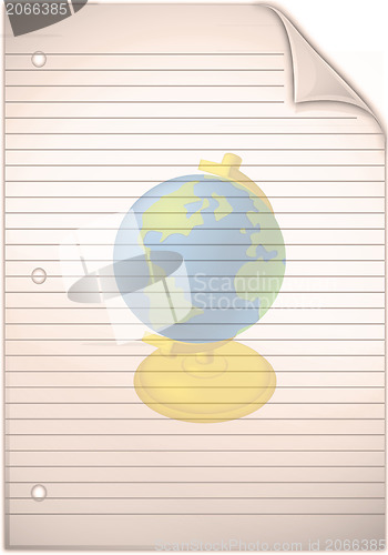 Image of Single sheet of old grungy lined note paper background texture 