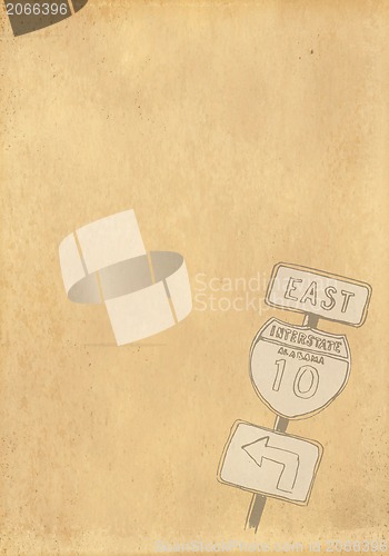 Image of paper vintage with Texas  background 