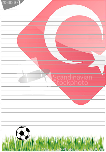 Image of Scribble flag with soccer ball 