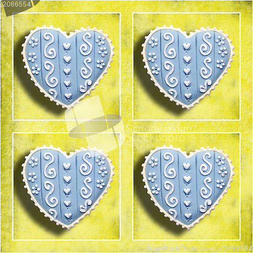 Image of four blue hearts 