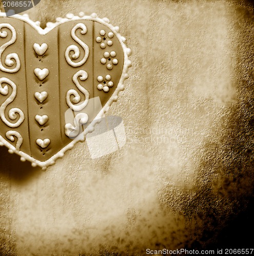 Image of love card in sepia tone