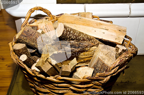 Image of Basket with firewood