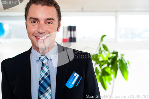 Image of Handsome business executive smiling at the camera