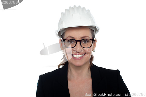 Image of Portrait of a bespectacled female architect