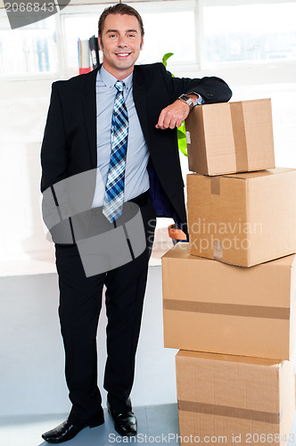 Image of Full length portrait of handsome businessman