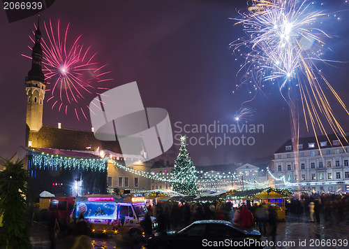 Image of New year's fireworks in Tallinn 