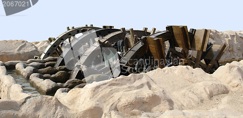 Image of historic water wheel