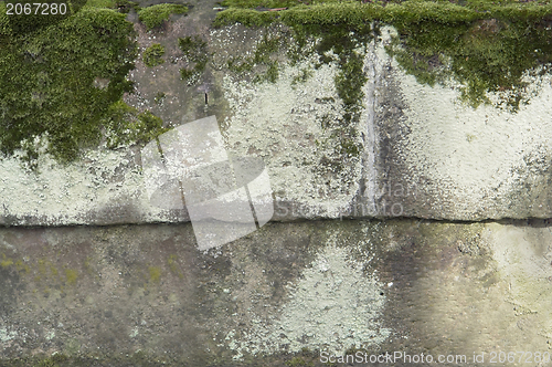 Image of mossy stone wall