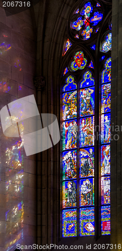 Image of church window in Prague