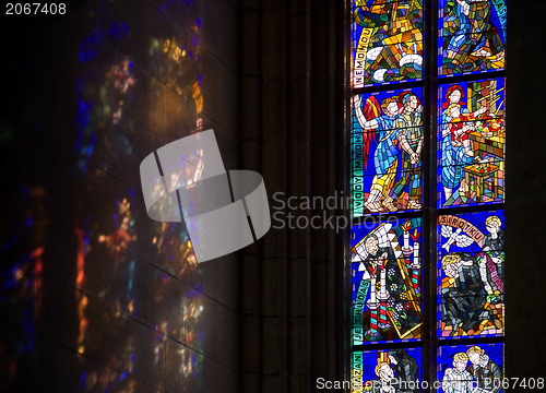 Image of church window in Prague