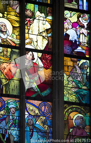 Image of church window in Prague