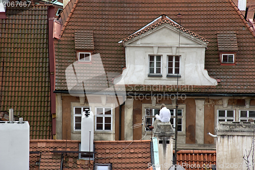 Image of roof detail in Prague