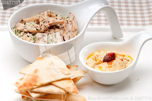 Image of chicken taboulii couscous with hummus